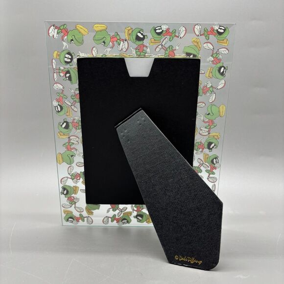 Vintage Marvin the Martian Looney Tunes Glass Photo Frame 5x7" 1997 Warner Bros - Picture 2 of 9